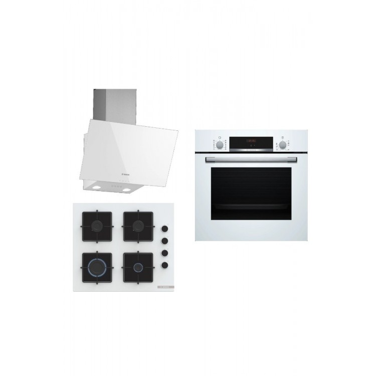 Bosch HBF512BW1T + POP6C2P30O + DWK63PJ20T 3'lü Beyaz Ankastre Set